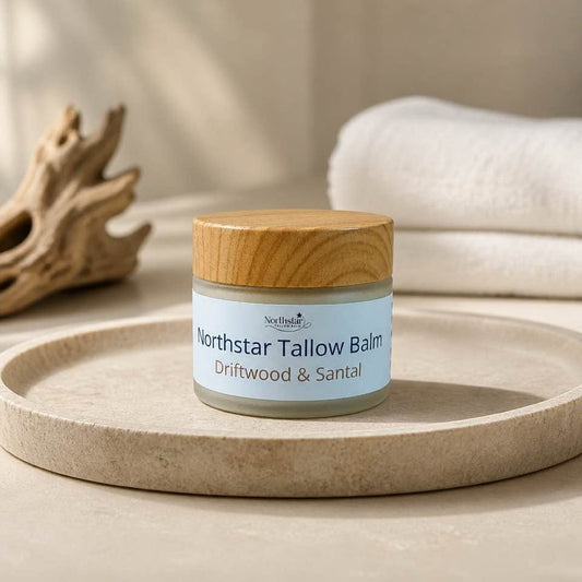 Driftwood & Santal Tallow Balm | 2 oz Moisturizing Coconut Breeze Tallow Balm